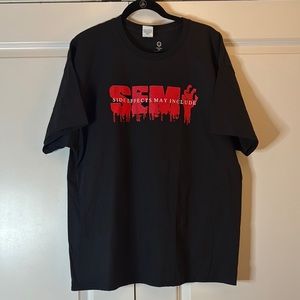 Side Effects May Include Metal Band Zombie Horror Black Graphic T-Shirt XL‎ NWOT
